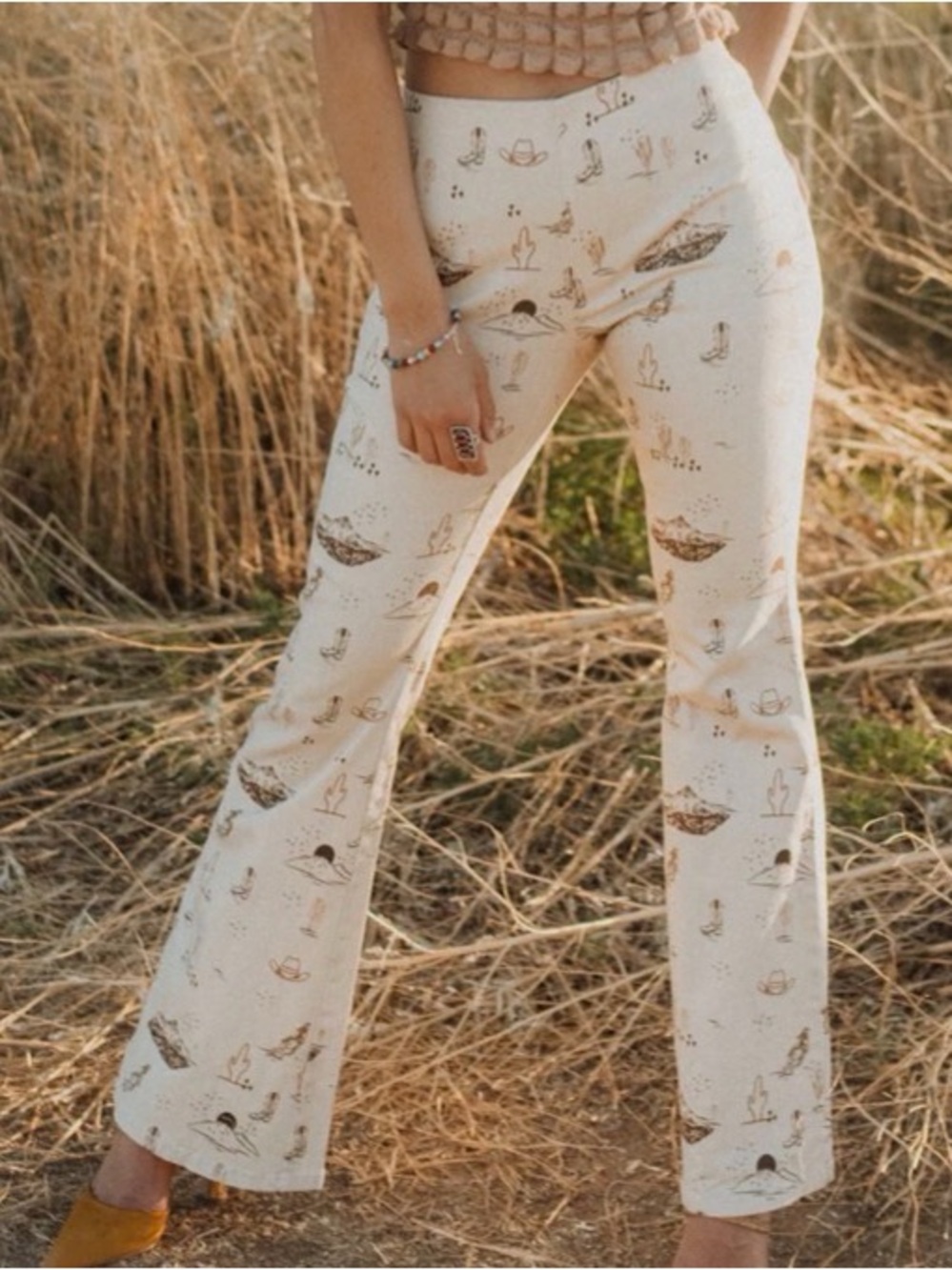 Rockin C Western Denim Flare Pants/Jeans